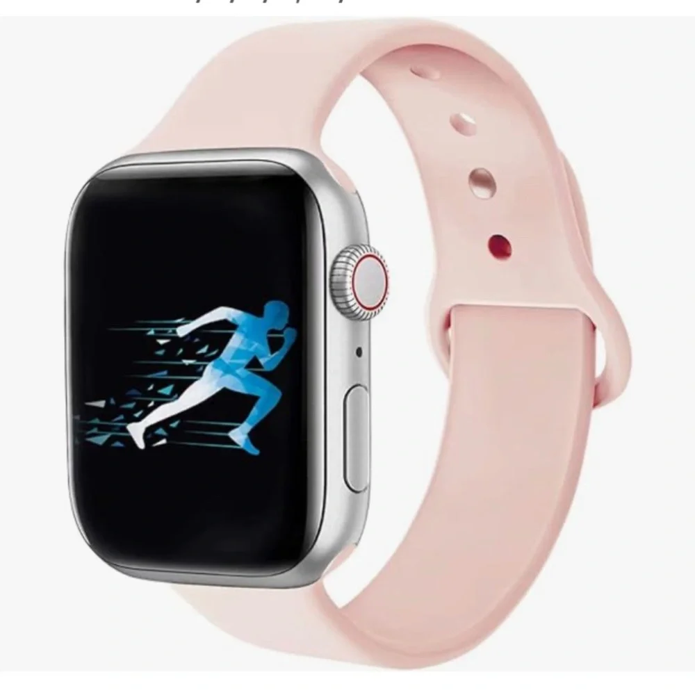 Set of two Sport Band Compatible with Apple Watch Band 42mm 44mm, Soft Silicone